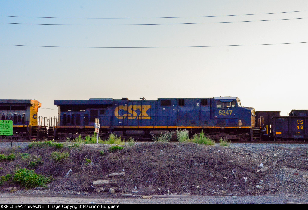 CSX ES44DC Locomotive in the yard